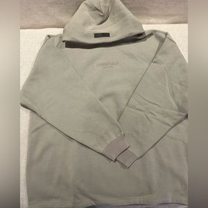Fear of God essentials relaxed cotton blend hoodie in smoke mens size XL
